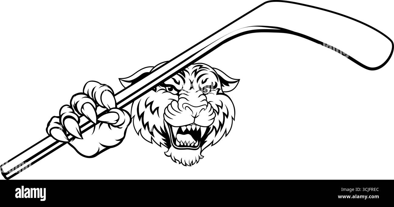 Tiger Ice Hockey Team Sport-Cartoon-Maskottchen Stock Vektor