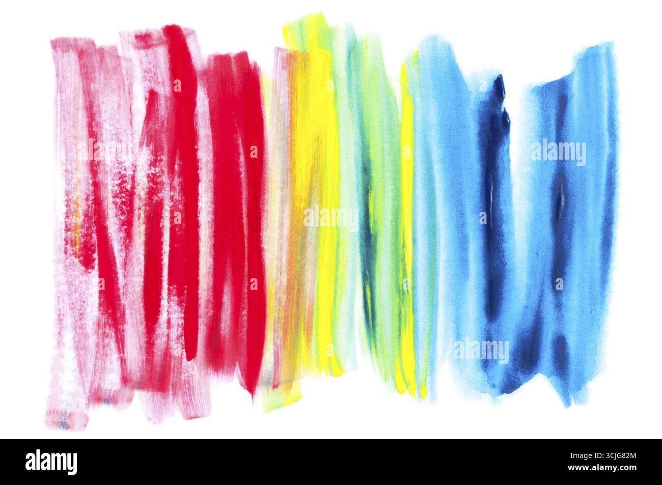 Abstraktes Aquarelldesign mit Stilfarbe auf weiß. Kunst wird von Fotografen erstellt und gemalt Stockfoto