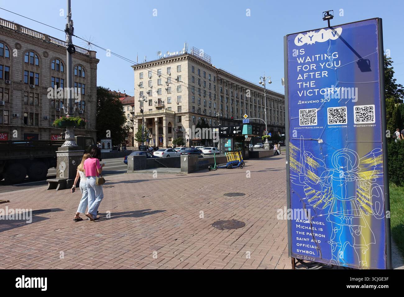 Optimistische Botschaft in der Ukraine: "Kiew wartet nach dem Sieg auf Sie" Stockfoto