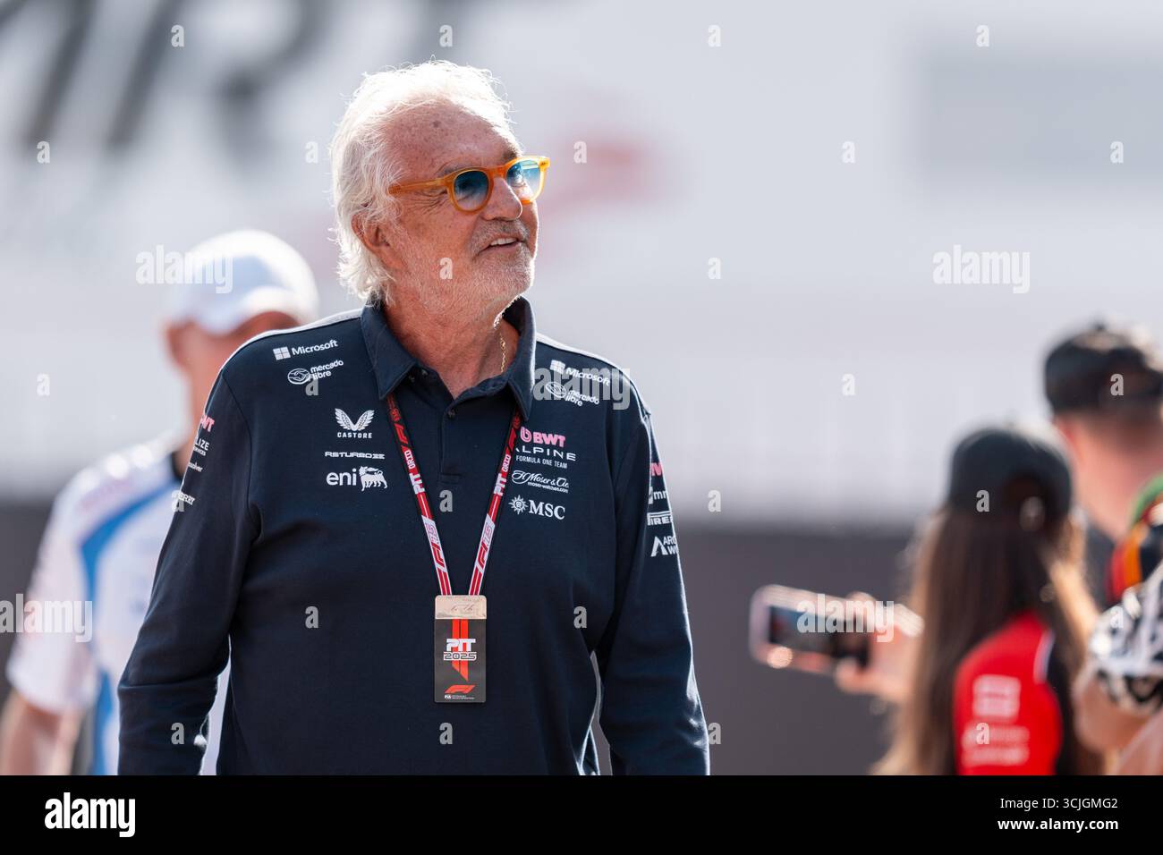 Monza, Italien. September 2025. Flavio Briatore (Teamchef BWT Alpine F1 Team, Italien), ITA, Formel 1 Weltmeisterschaft, Grand Prix von Italian, Autodromo Nazionale Monza, Renntag, Saison 2025, 07.09.2025 Foto: Eibner-Pressefoto/Marcel Fischer Credit: dpa/Alamy Live News Stockfoto