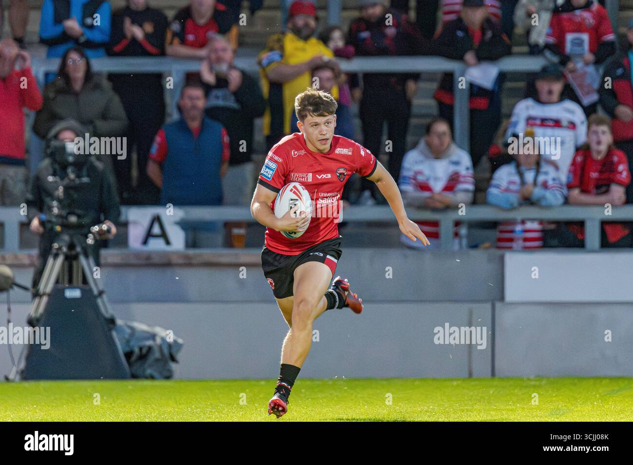 Salford Red Devils Catalans Dragons in der Super League im Salford Community Stadium, Salford, Großbritannien, 04.09.2025 Stockfoto