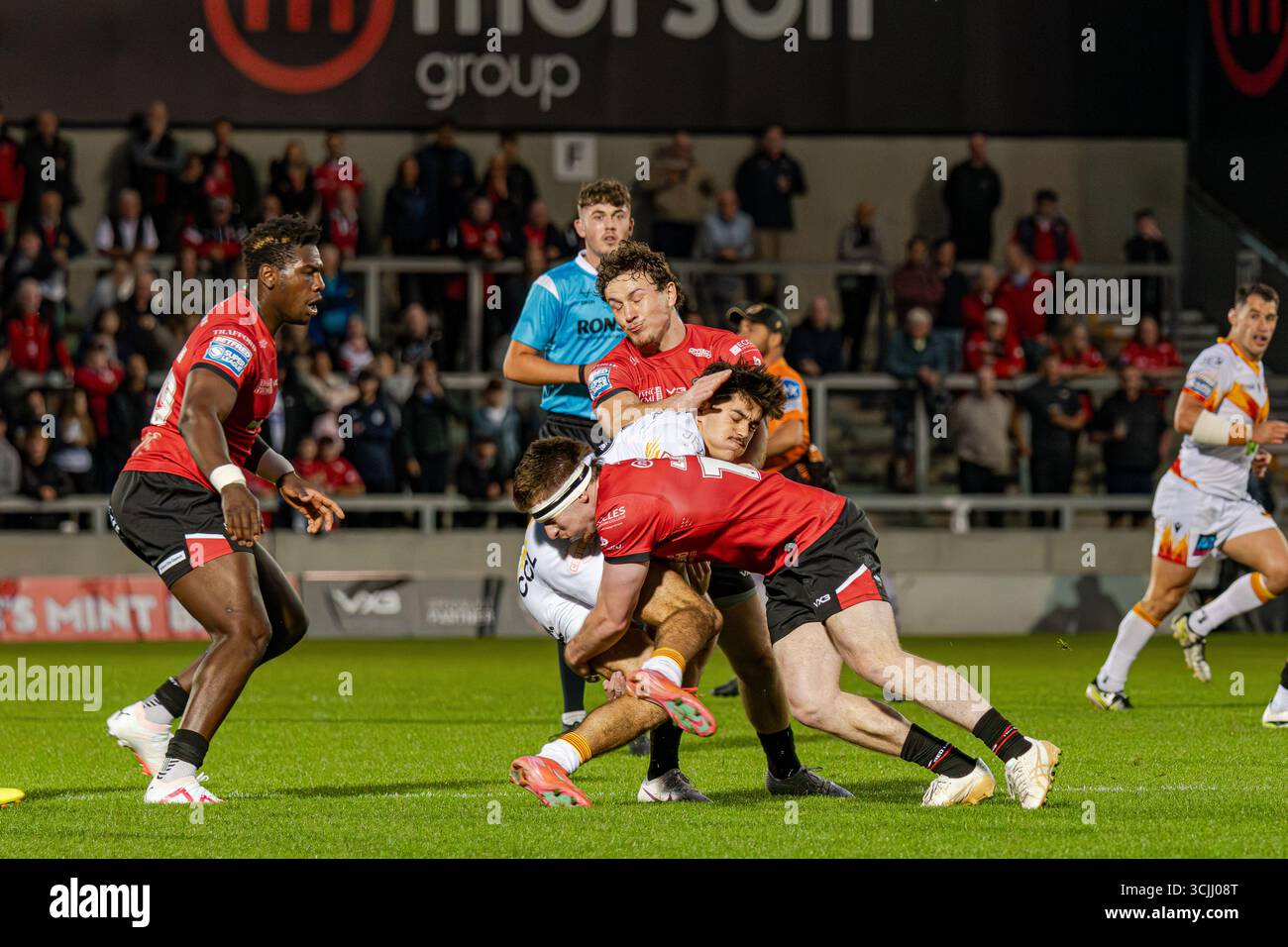 Salford Red Devils Catalans Dragons in der Super League im Salford Community Stadium, Salford, Großbritannien, 04.09.2025 Stockfoto