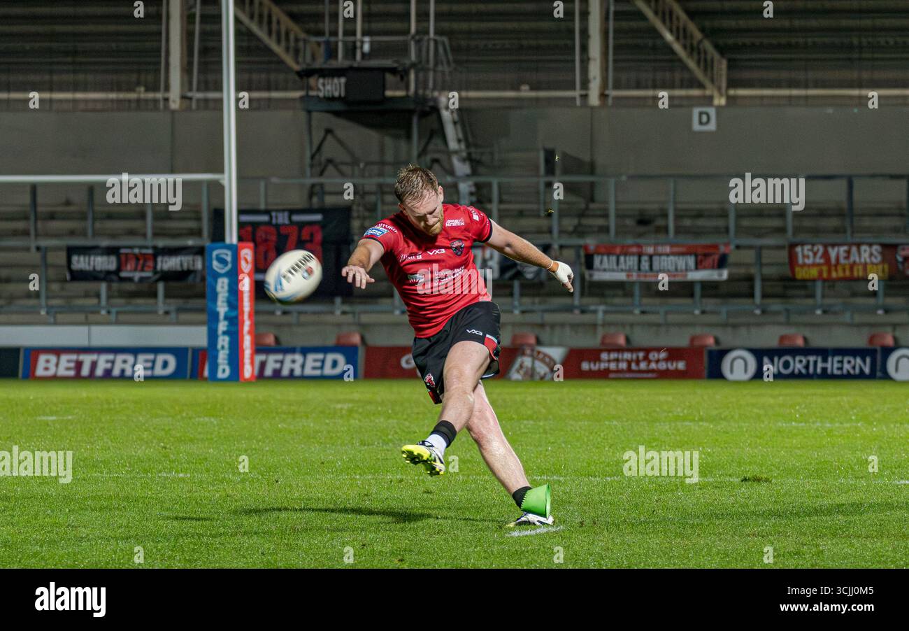 Salford Red Devils Catalans Dragons in der Super League im Salford Community Stadium, Salford, Großbritannien, 04.09.2025 Stockfoto