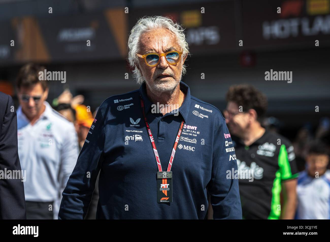 Autodromo di Monza, Monza, Italien. 7.September 2025; Flavio Briatore aus Italien und BWT Alpine F1 Team während des Formel 1 Grand Prix von Italien Credit: Jay Hirano/AFLO/Alamy Live News Stockfoto