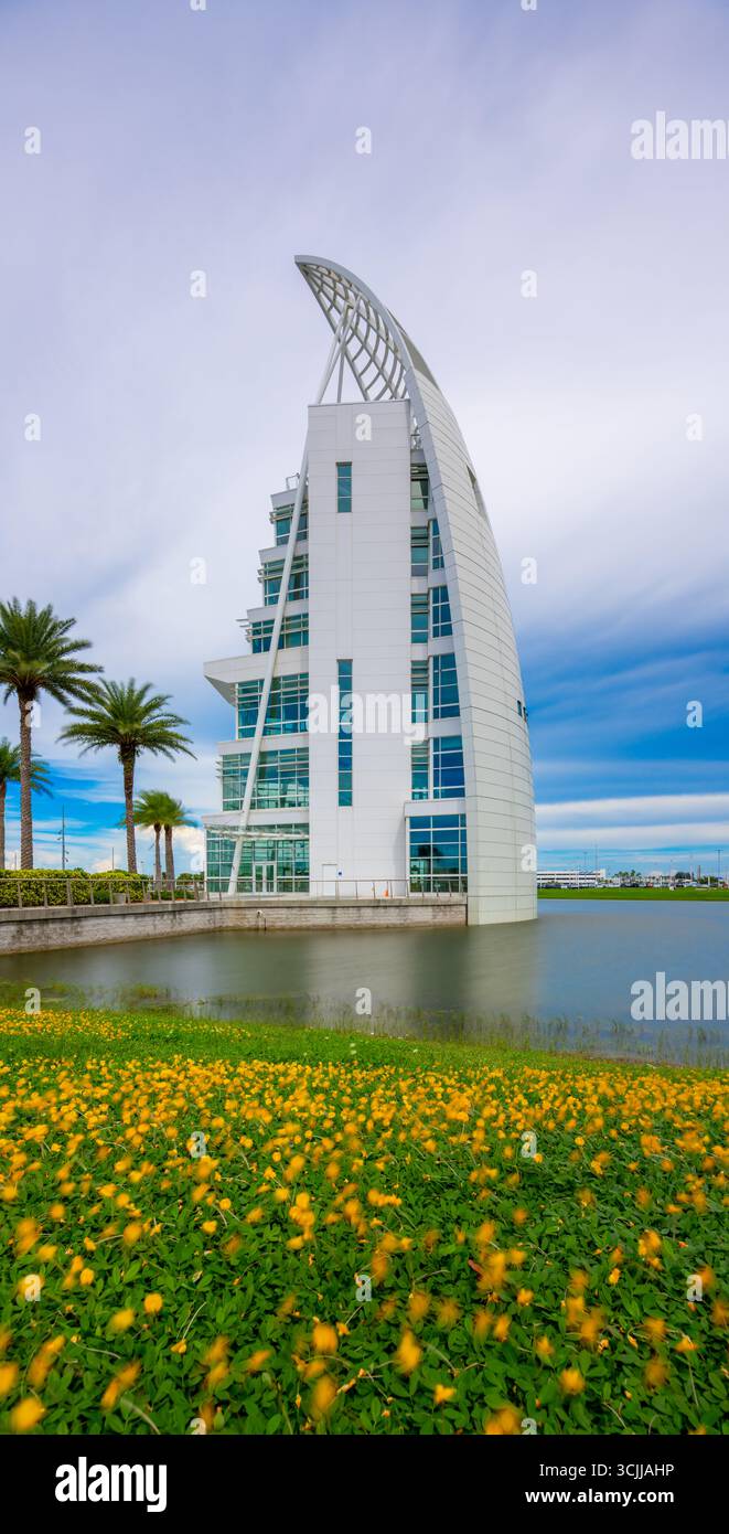 Cape Canaveral, FL, USA - 6. September 2025: Foto des Exploration Tower Cape Canaveral Florida Stockfoto