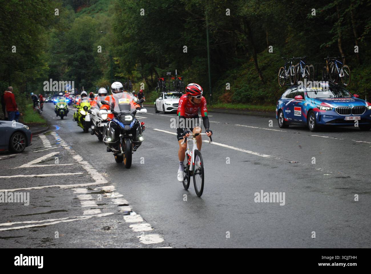 Geraint Thomas auf der letzten Etappe der Tour of Britain 2025 - sein letztes Rennen Stockfoto