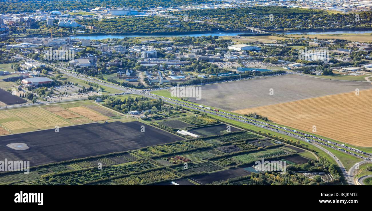 Luftaufnahme der Universität von Saskatchewan in Saskatoon. August 2016 Stockfoto