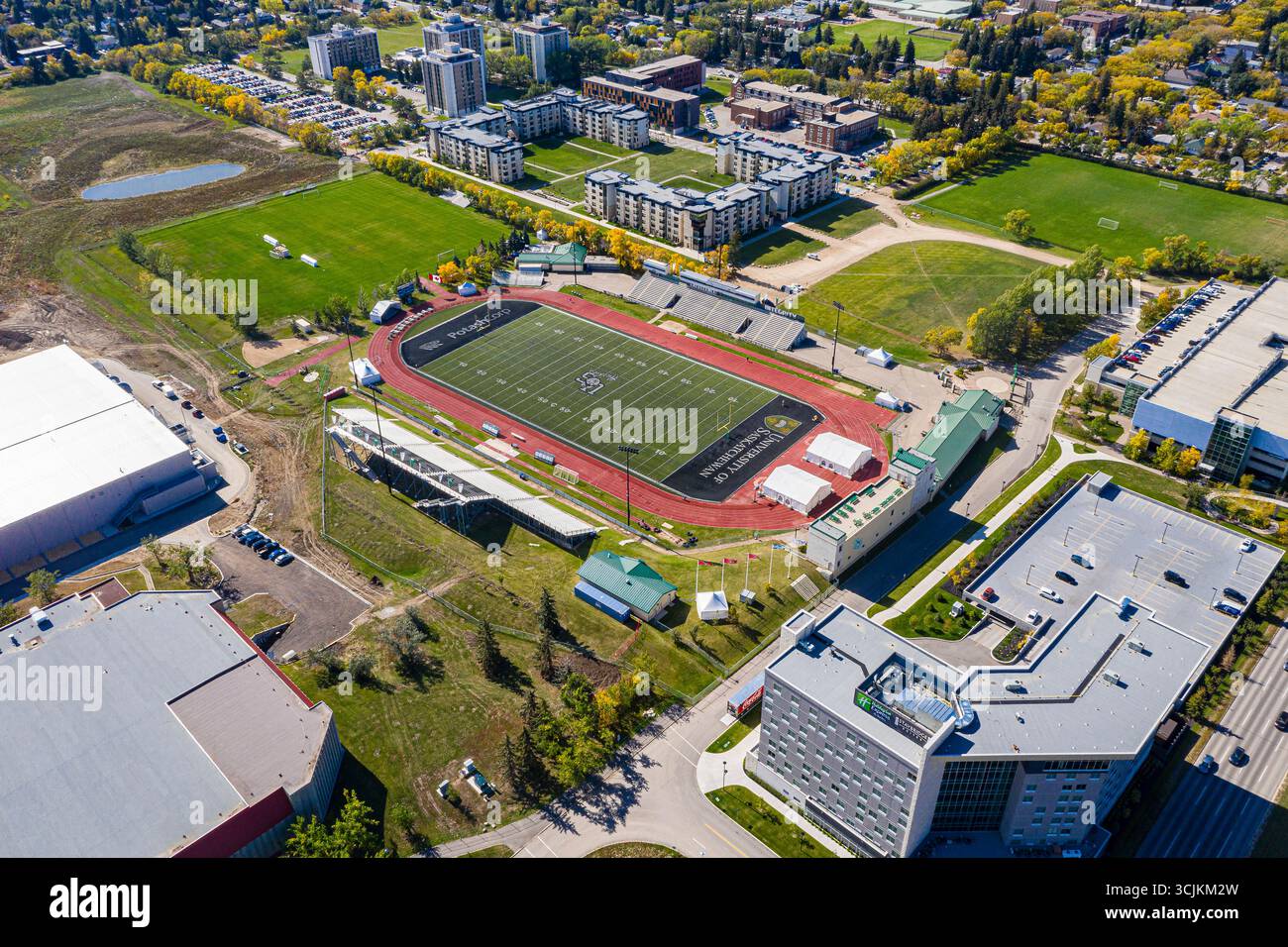 Luftaufnahme der Universität von Saskatchewan in Saskatoon. September 2019 Stockfoto