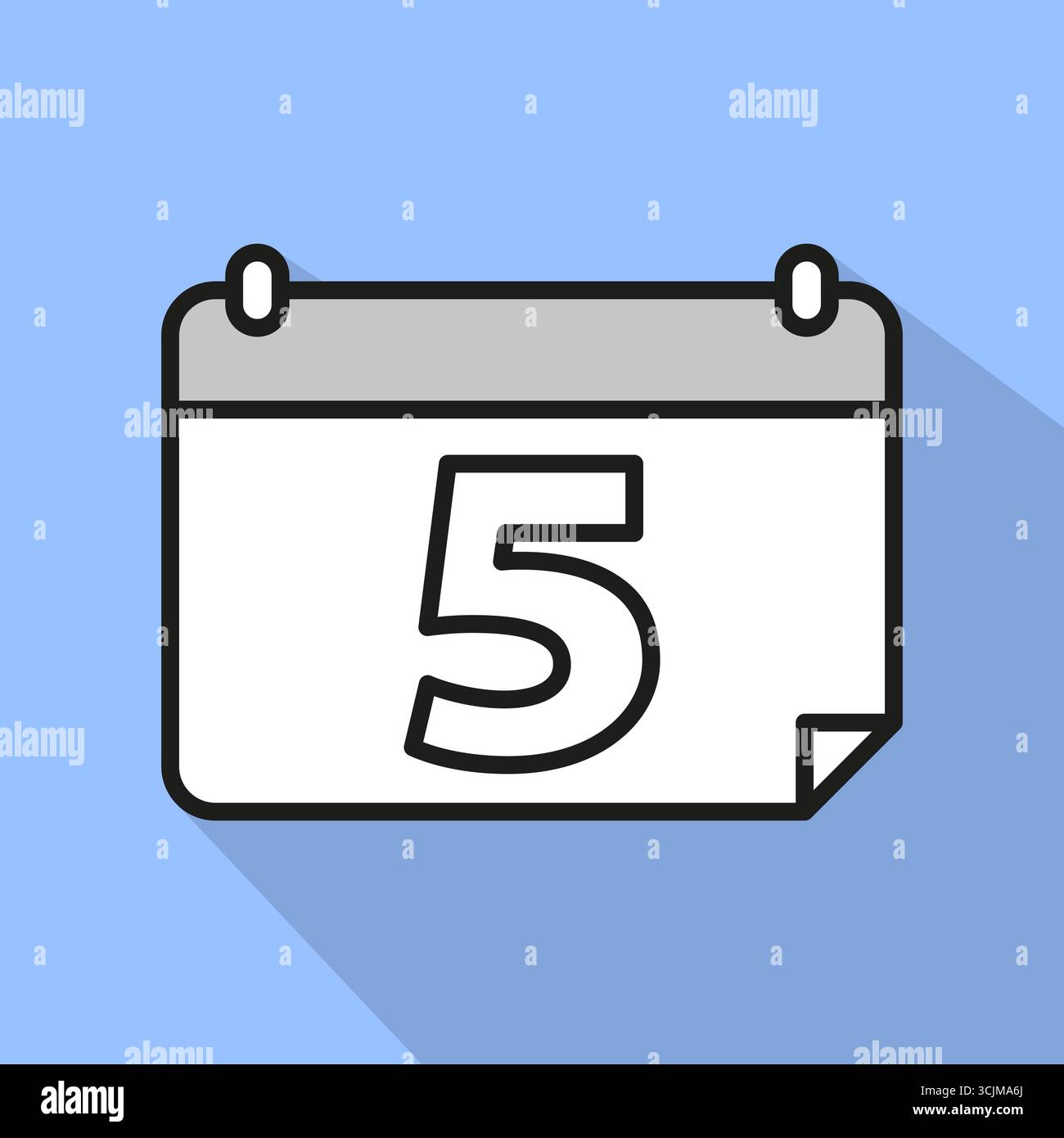 Kalendersymbol 5. Datumserinnensymbol. 5-stellige Frist. Illustration des Vektorzeitplans. EPS 10. Stock Vektor