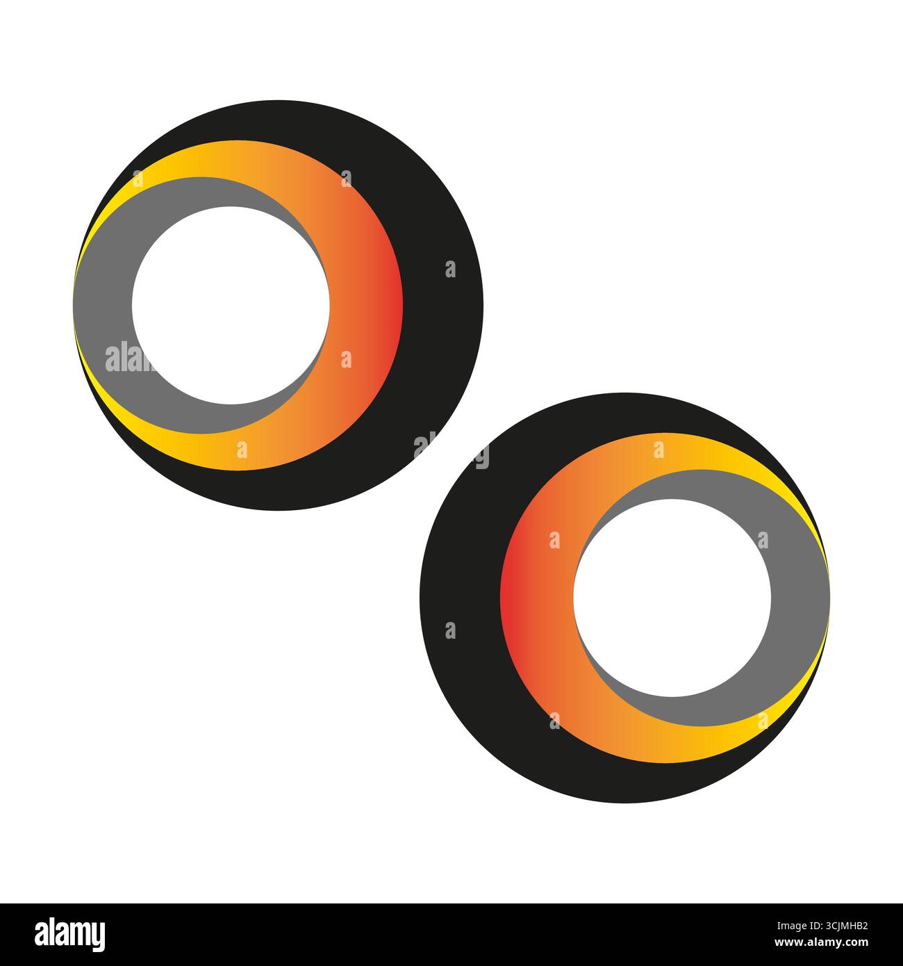 Abstrakte runde Formen. Helle konzentrische Kreise. Radialer Gradientenvektor. Modernes Firmenlogo. EPS 10. Stock Vektor