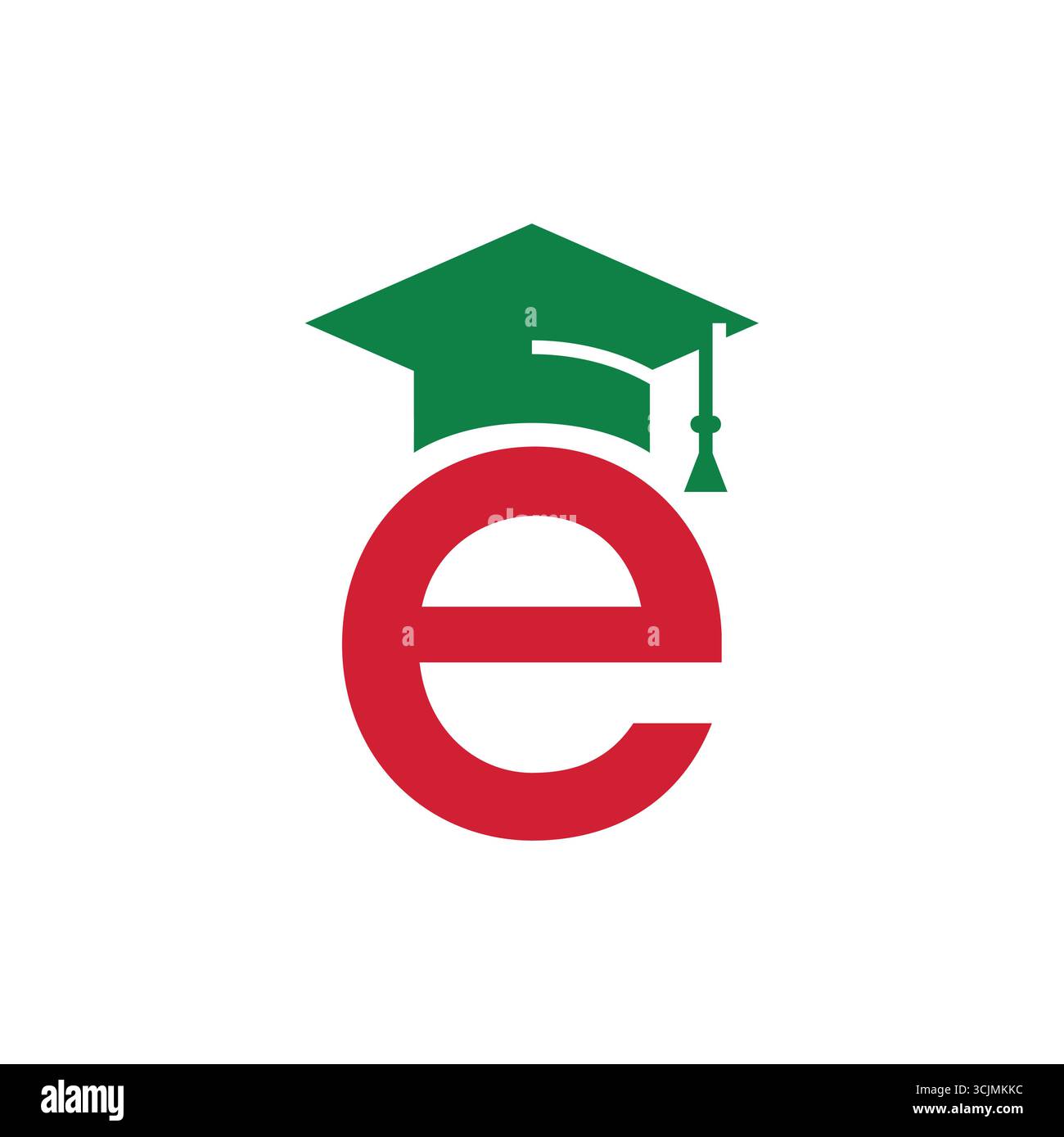 Premium Education Academy Hutstube mit E-Logo Stock Vektor