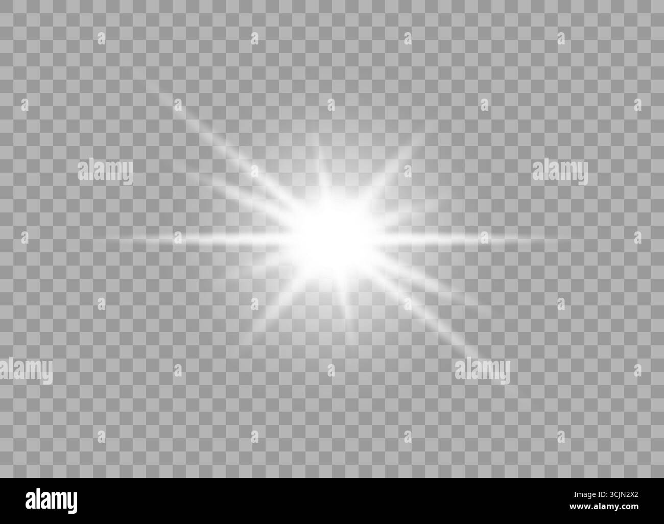 Heller Sparkle-Effekt auf transparentem Hintergrund für digitale Verbesserungen. Stock Vektor