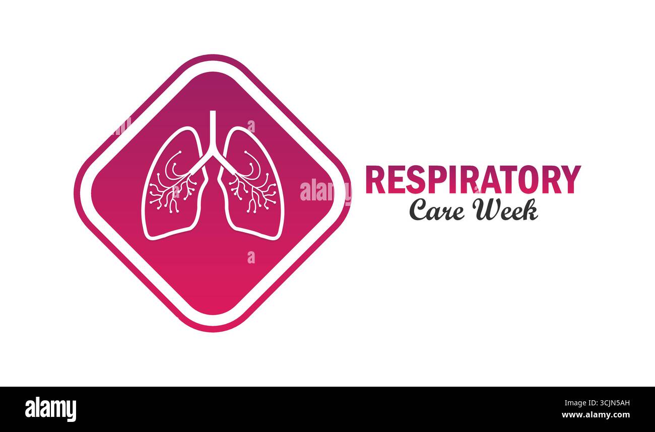 Woche für die Respiratory Care. Hintergrund, Poster, Postkarte, Bannerdesign. Stock Vektor