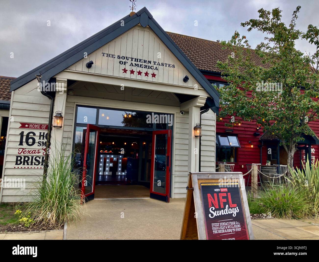 Eine Kette amerikanischer Barbecue-Restaurants in Großbritannien Stockfoto