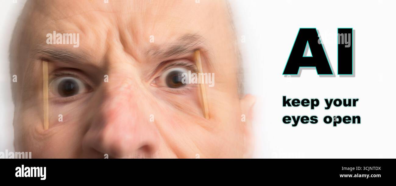 Lernen Sie die neue KI-Technologie kennen. Bildungskonzept Stockfoto