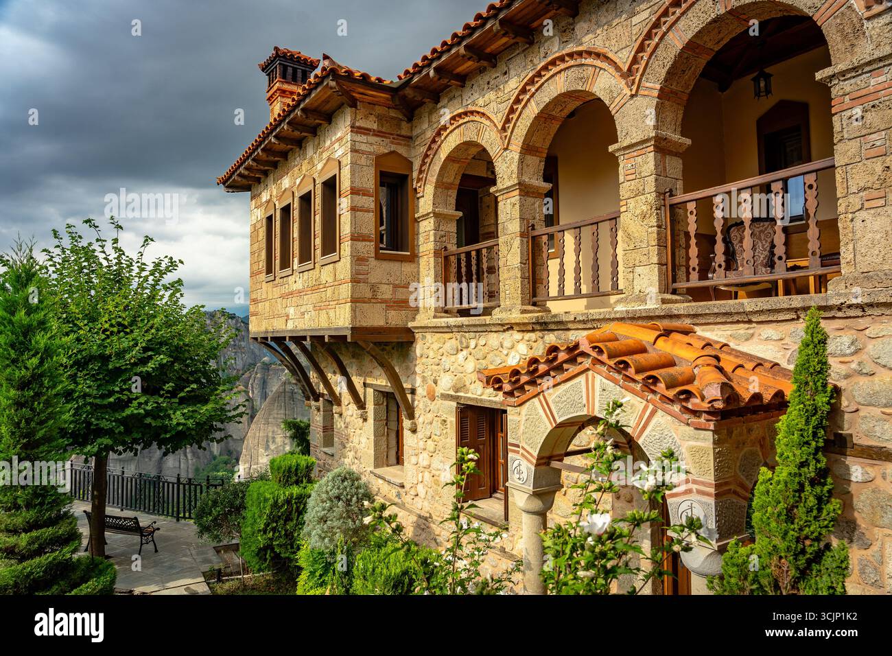 Meteora, Griechenland - Klostergebäude Varlaam Stockfoto