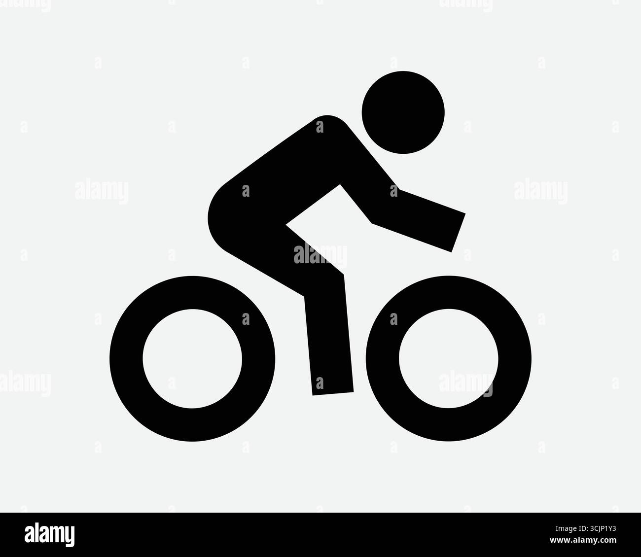 Radfahrer Icon Fahrrad Pendler pendeln durch Reiten Fahrrad gesund aktiv Transport Übung Sport Stadtpendeln auf Straße Reisen auf zwei Rädern Zeichen Symbol Stock Vektor