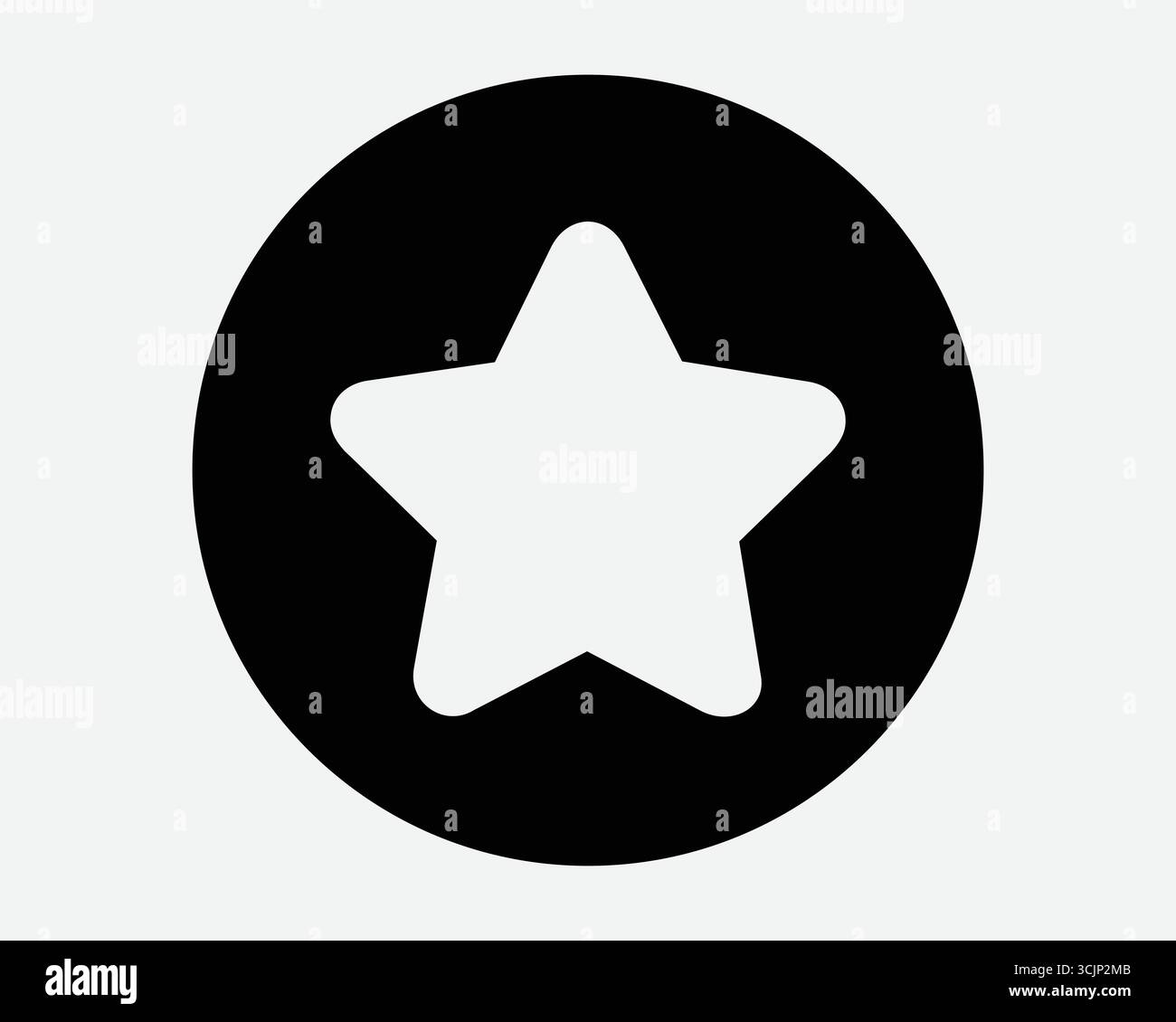 Runde Sterne Bewertung Symbol Kreisrate Votone Favorite Award Gewinner Gewinnbewertung Erfolg Qualität Rang Mark Button Beste Wahl Schwarze Form Symbol Schild Ausschnitt Stock Vektor