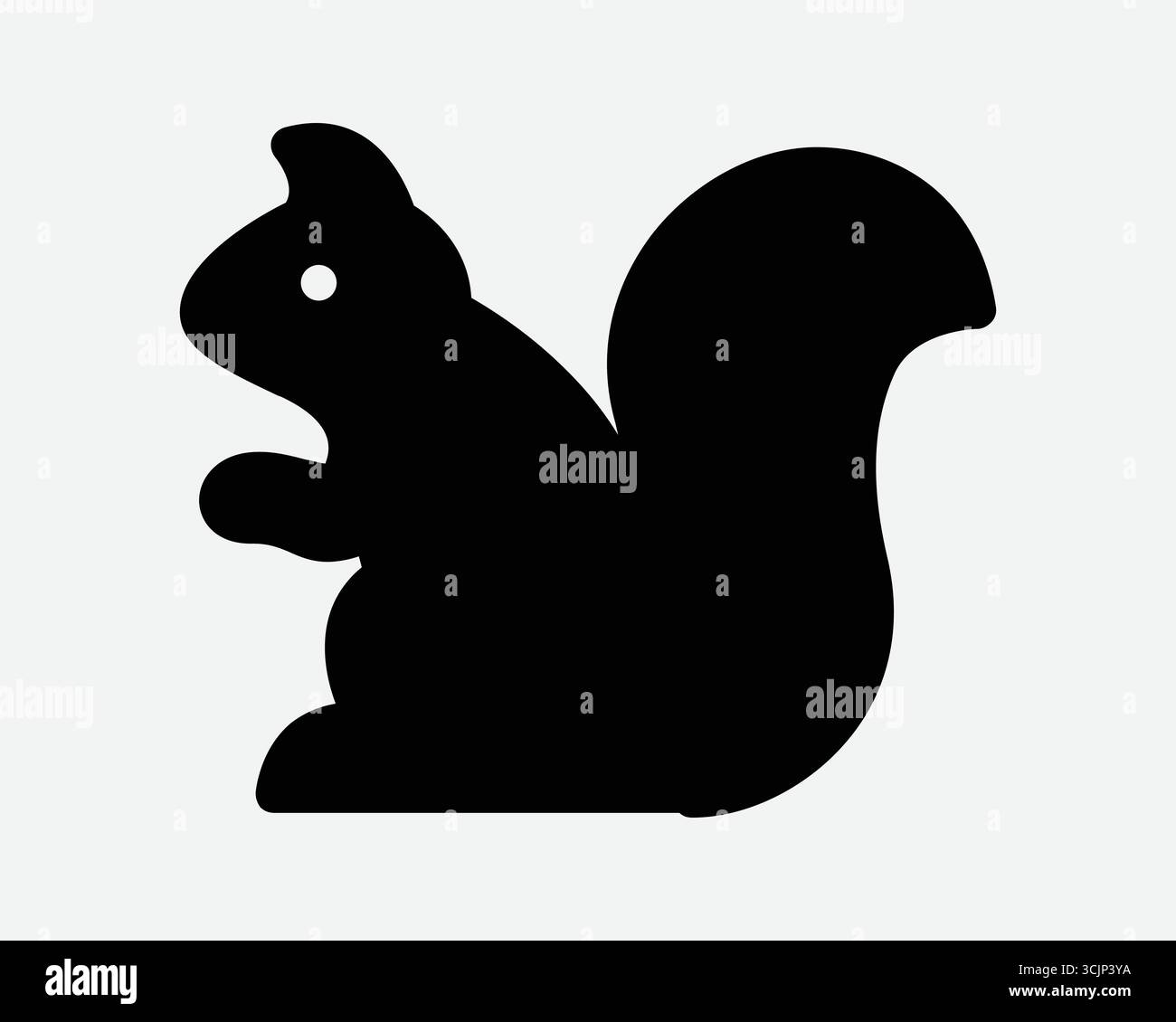Eichhörnchen Form Icon Nette Kleine Tier Wildtier Nagetier Cartoon Schwarze Silhouette Essen Wild Leben Pelz Natur Natürliche Rattenhamster Symbol Zeichen Umriss Stock Vektor