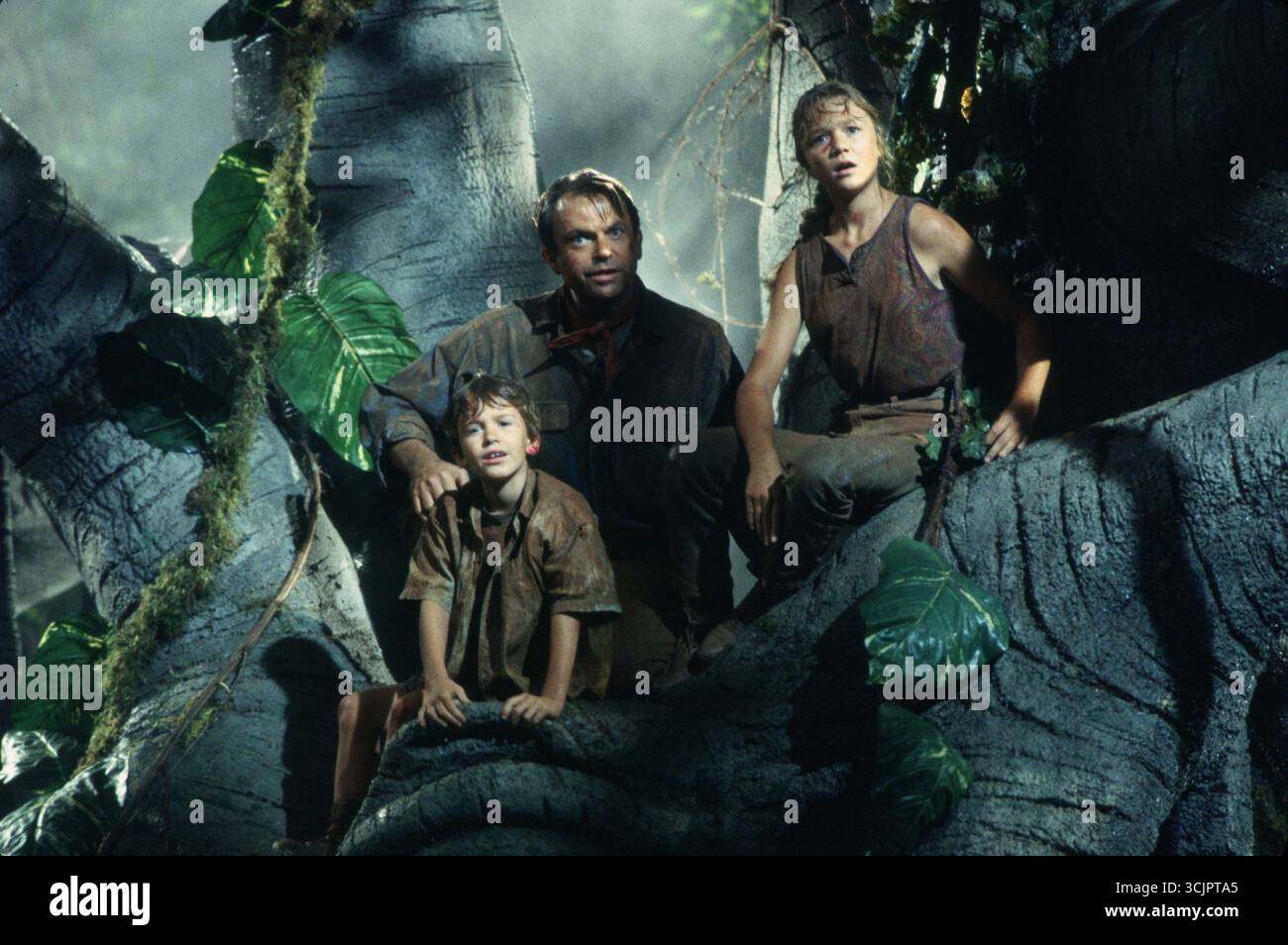 SAM NEILL, ARIANA RICHARDS und JOSEPH MAZZELLO in JP (1993) – Originaltitel: JURASSIC PARK – Regie: STEVEN SPIELBERG. Quelle: AMBLIN/UNIVERSAL/Album Stockfoto