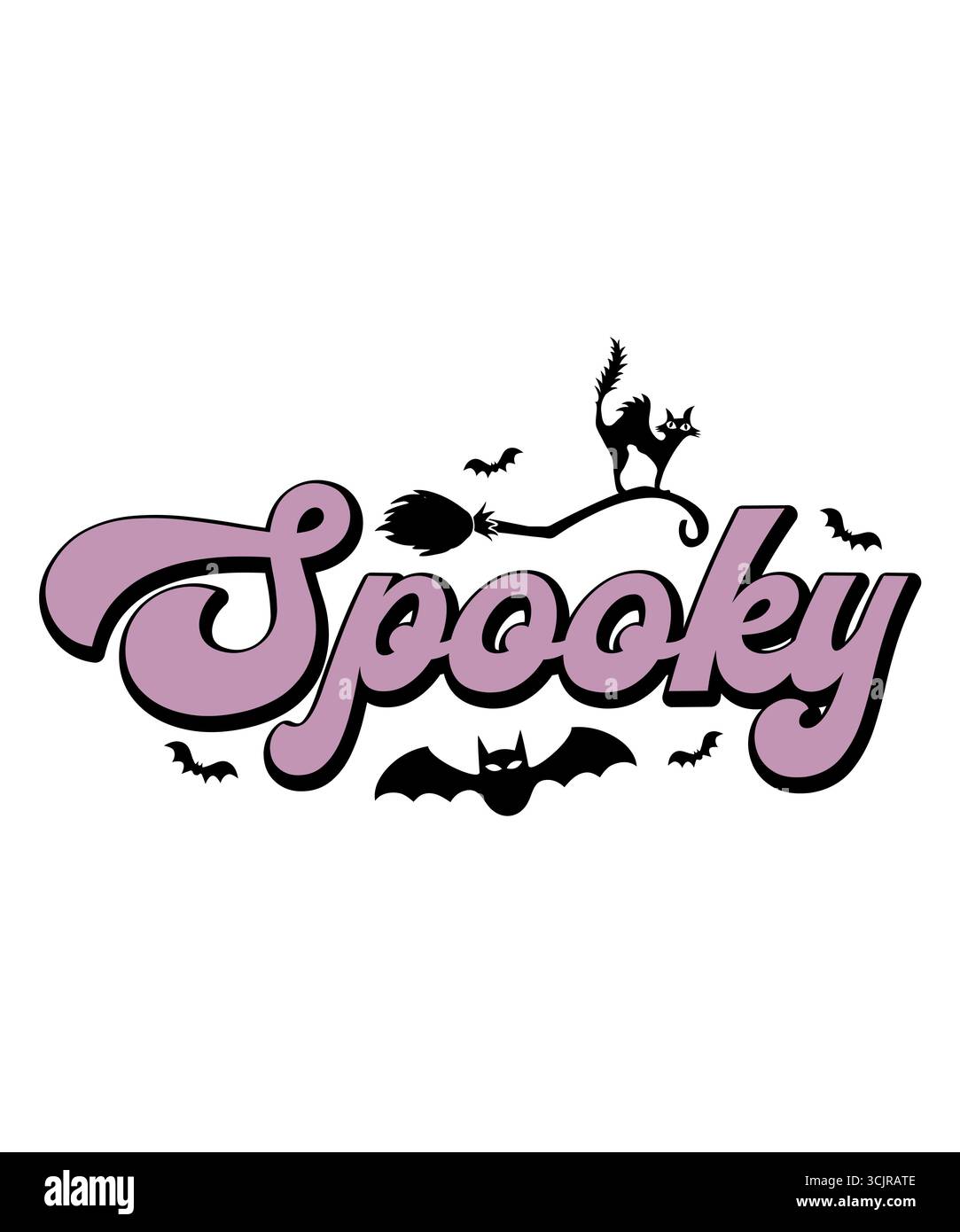 Gruseliges halloween-Design auf weißem transparenten isolierten Hintergrund für Karte, Hemd, Hoodie, Sweatshirt, Kleidung, Karte, Tag, Becher, Symbol, Poster Stockfoto