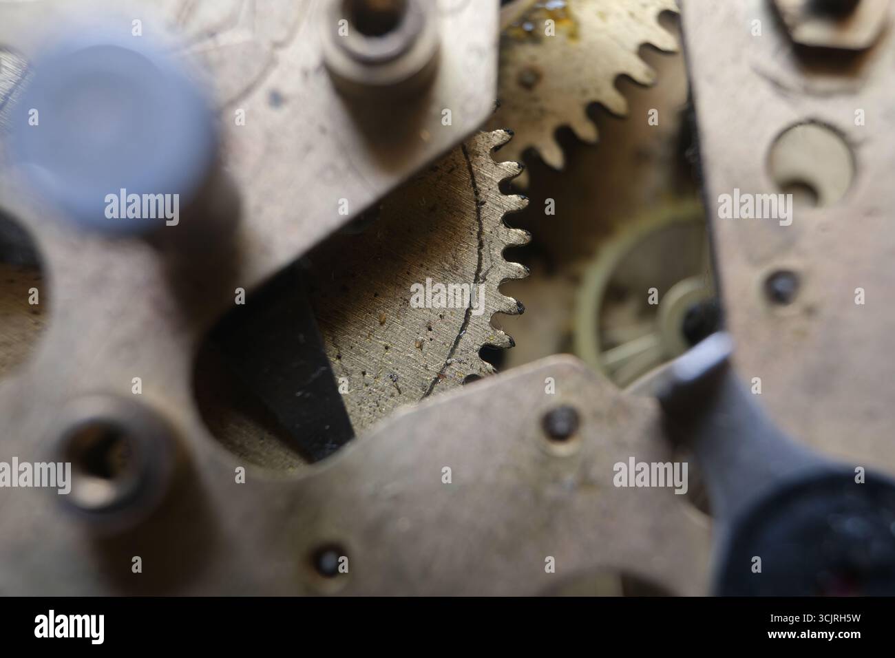 Ein Getriebe, das aus vielen Rädern besteht Stockfoto