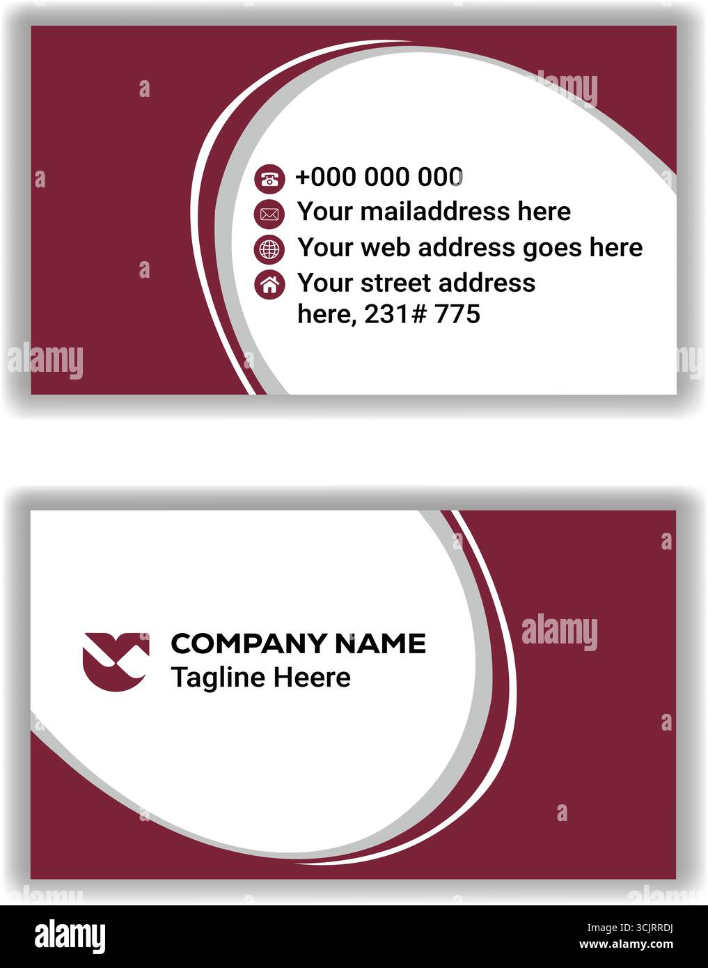Modernes, schlankes Visitenkarten-Layout einfaches und kreatives Vektordesign Stock Vektor