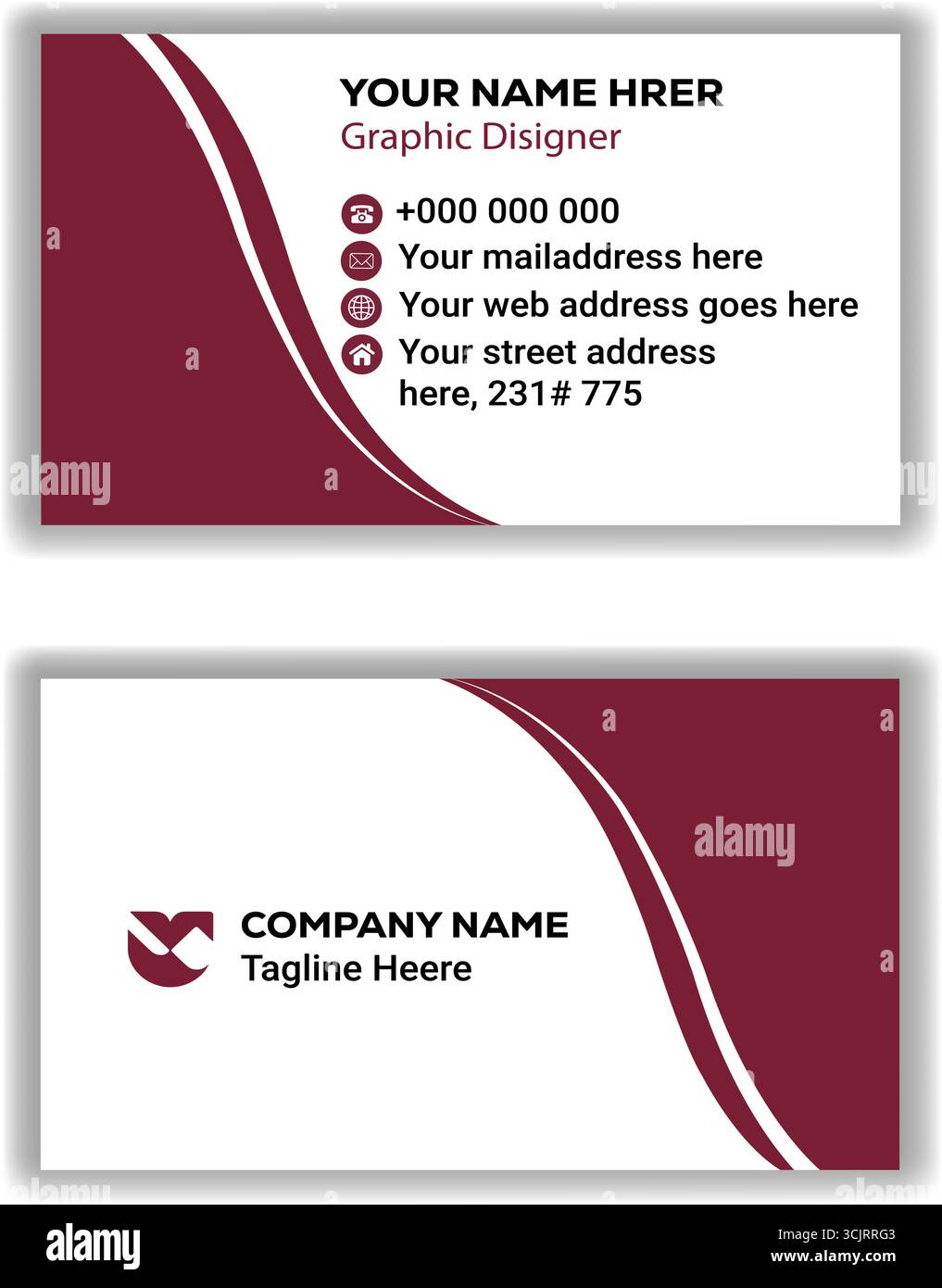 Clean Professional Visitenkarten Design Vektor für Firmen- und Privatgebrauch Stock Vektor