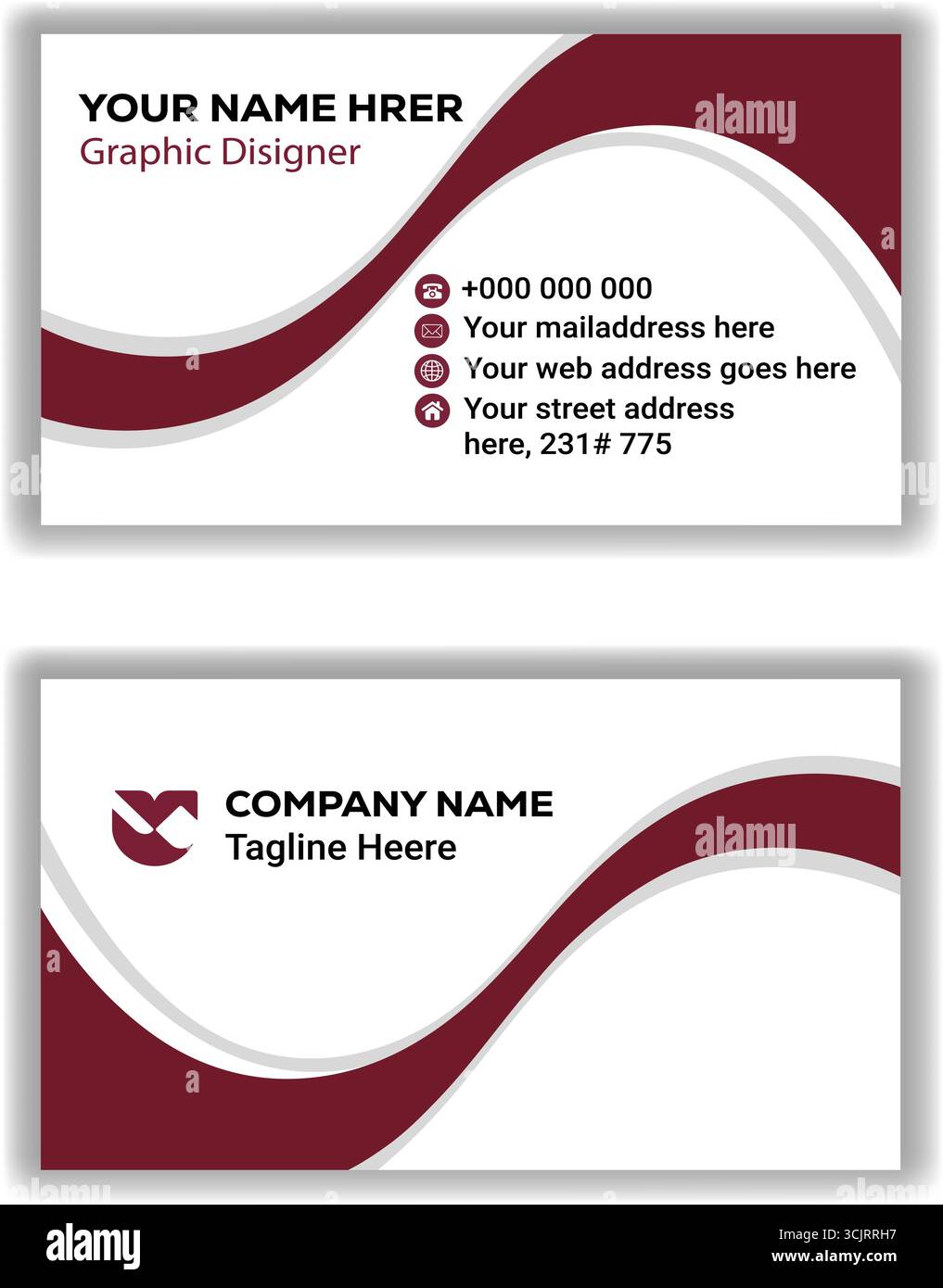 Minimale und elegante Visitenkarte Vorlage Moderne Branding Vektor Illustration Stock Vektor