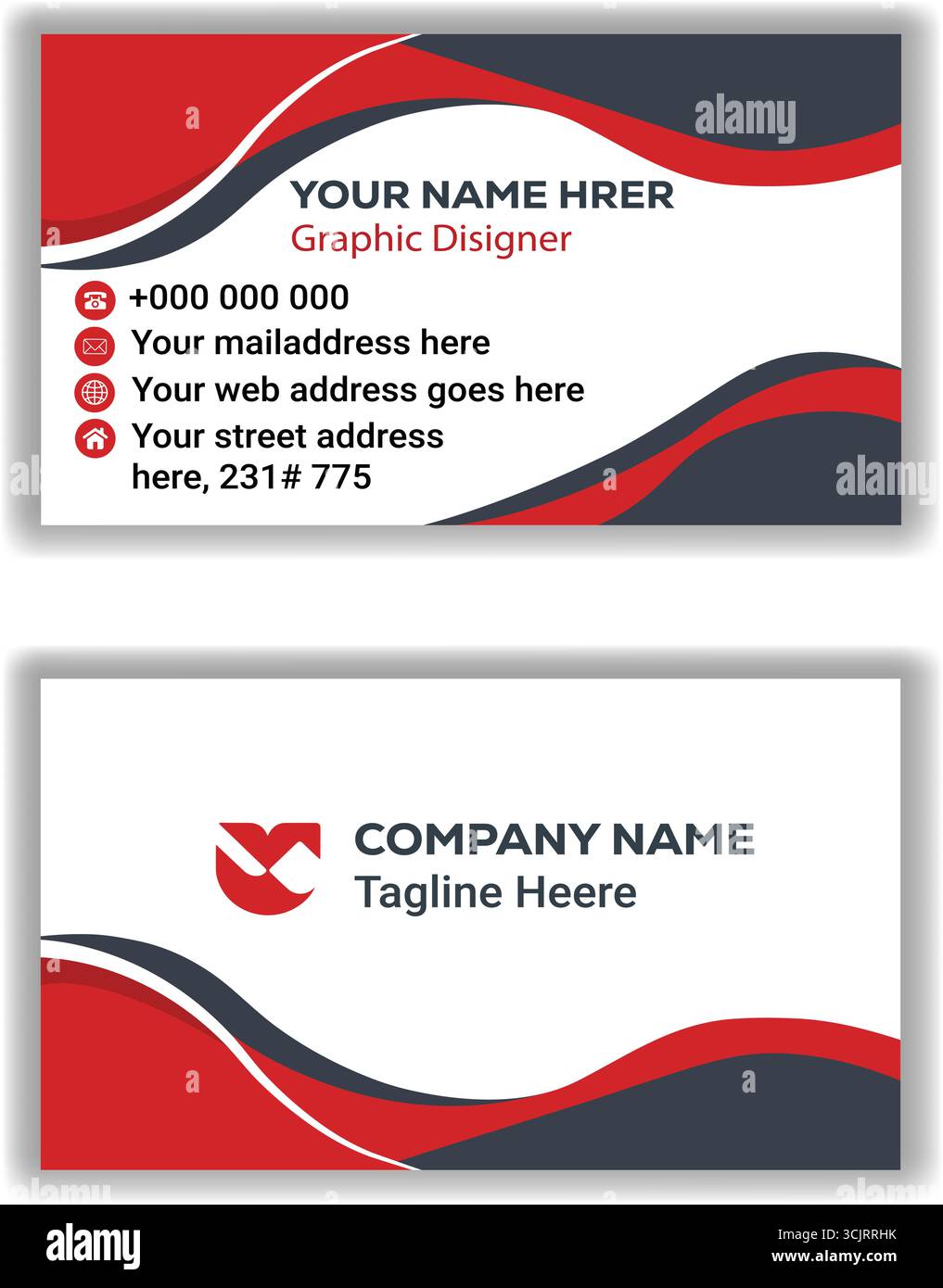 Einfache und moderne Visitenkarte Minimal Corporate Vector Template Stock Vektor