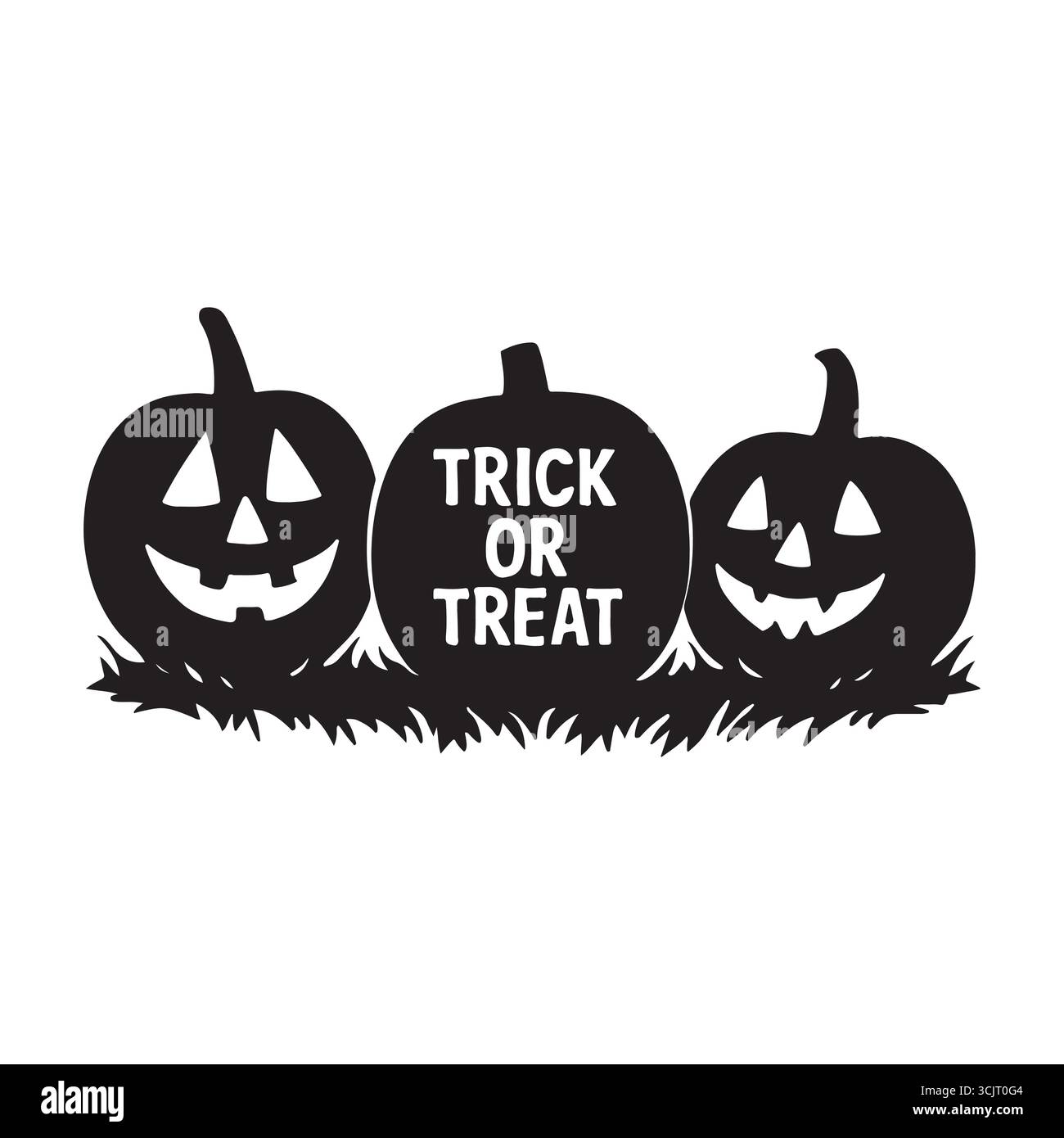 Kürbis mit überfallen für Halloween auf weißem Hintergrund Stock Vektor