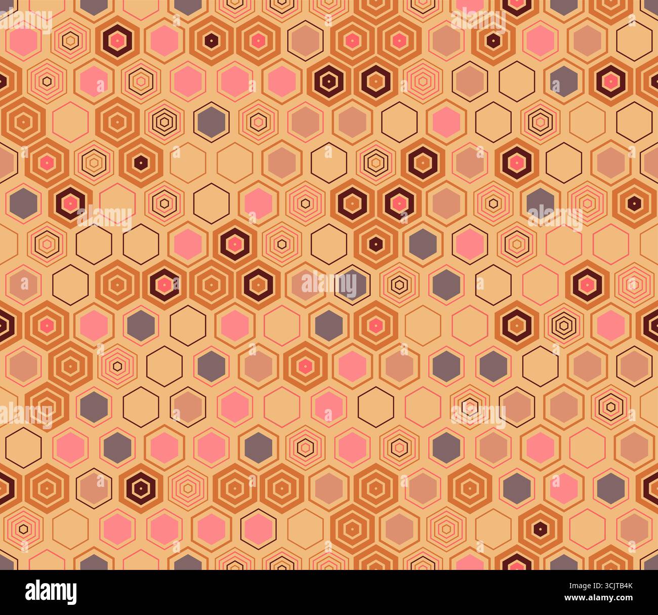Nahtloses Sechseckmuster. Geometrische Formen in unterschiedlichem Stil und Farbe. Hexagon-Zellen. Tileable-Muster. Nahtloser Hintergrund. Illustration des kühlen Vektors. Stock Vektor