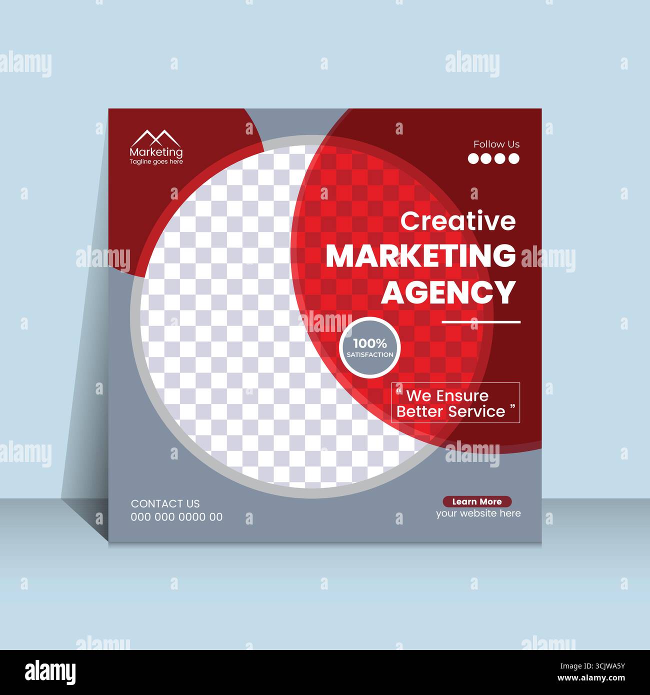 Werbeagentur Social-Media-Post-Vorlage für digitale Werbedienste Stock Vektor