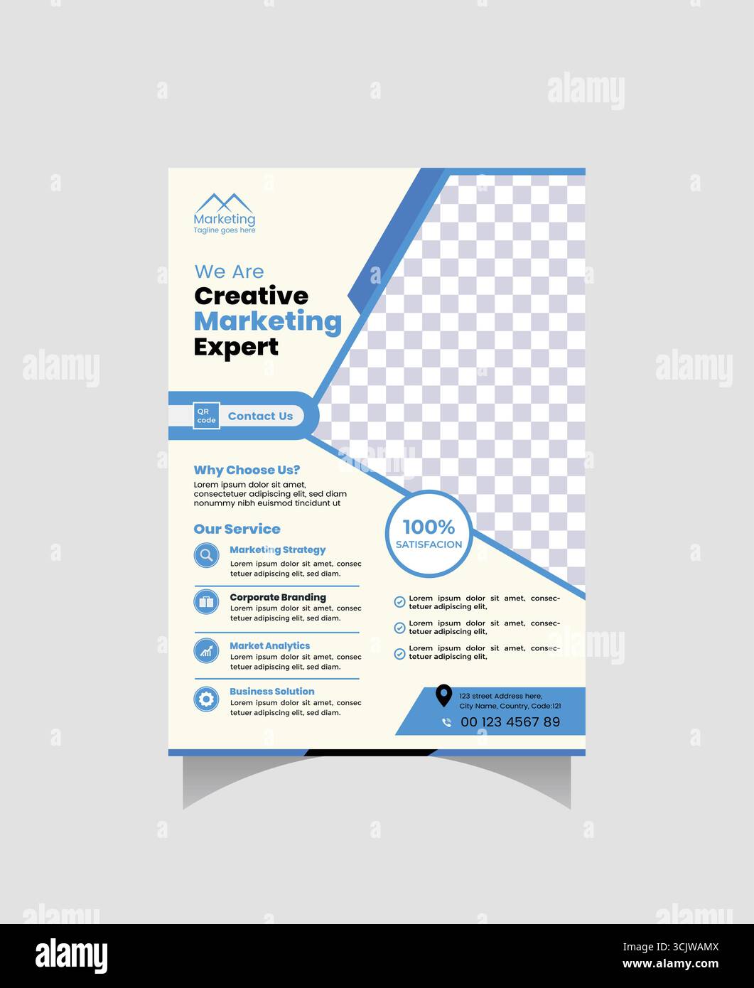 Modernes Design für kreatives Marketing-Experten-Flyer-Vorlagen Stock Vektor