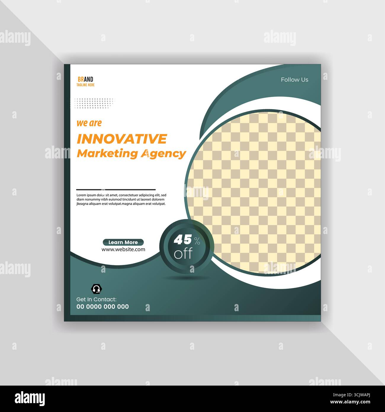 Moderne Post-Vorlage für Social-Media-Marketingagenturen Stock Vektor