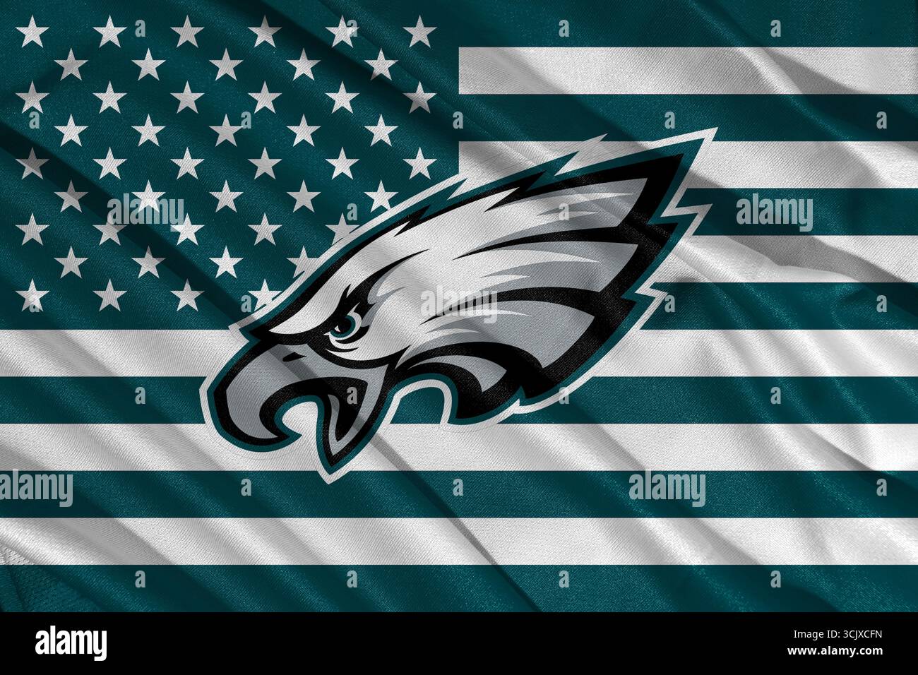 Pringsewu, Lampung; 9. September 2025; das Philadelphia Eagles Logo ist Mitglied der National Football Conference East. NFL Vereinigte Staaten. Stockfoto