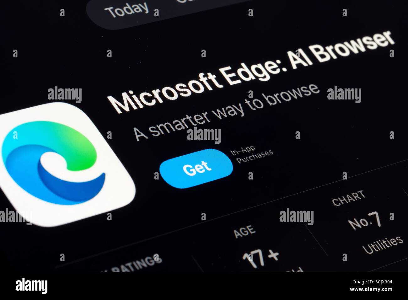 Microsoft Edge-App Stockfoto