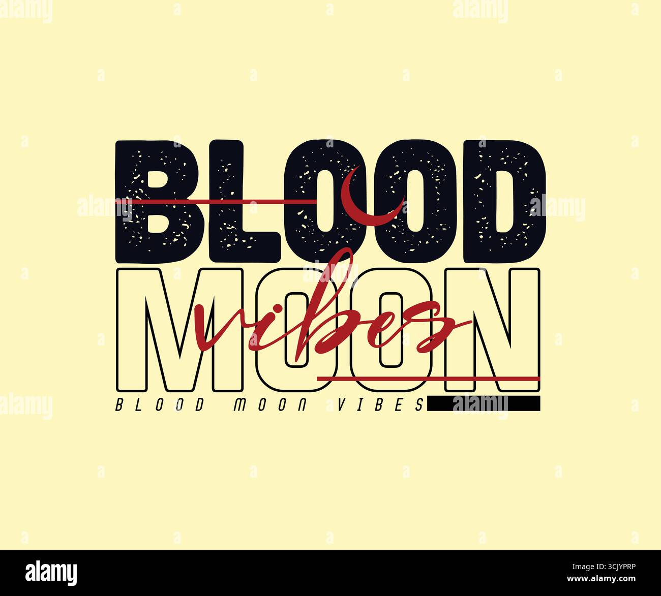 Blood Moon Vibes T-Shirt-Design Stock Vektor