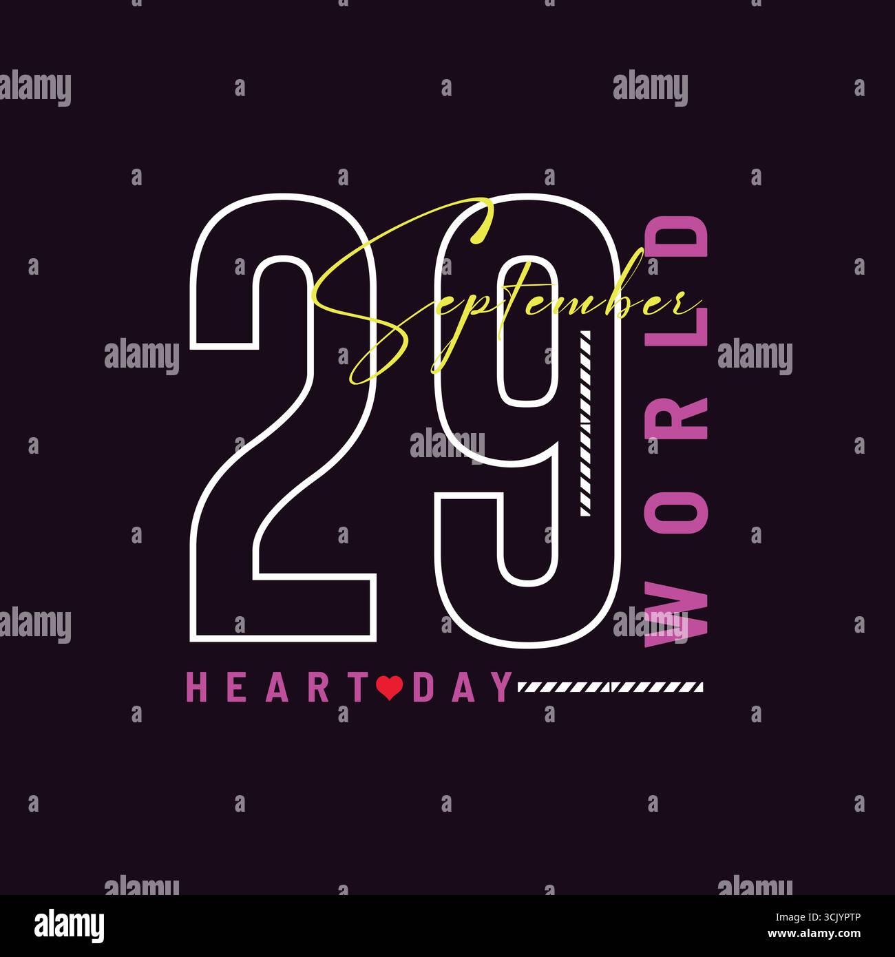 Design des World Heart Day-T-Shirts am 29. September Stock Vektor