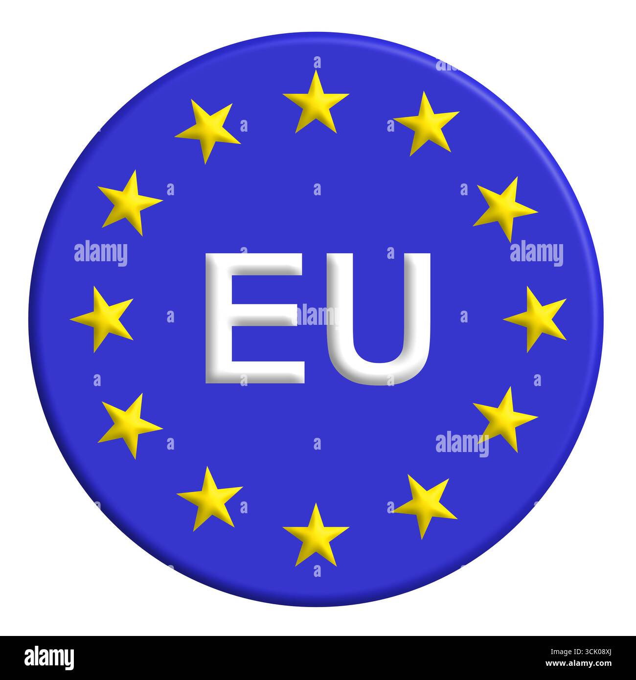 Abbildung des EU-Symbols, -Etiketts oder -Aufklebers. Stockfoto