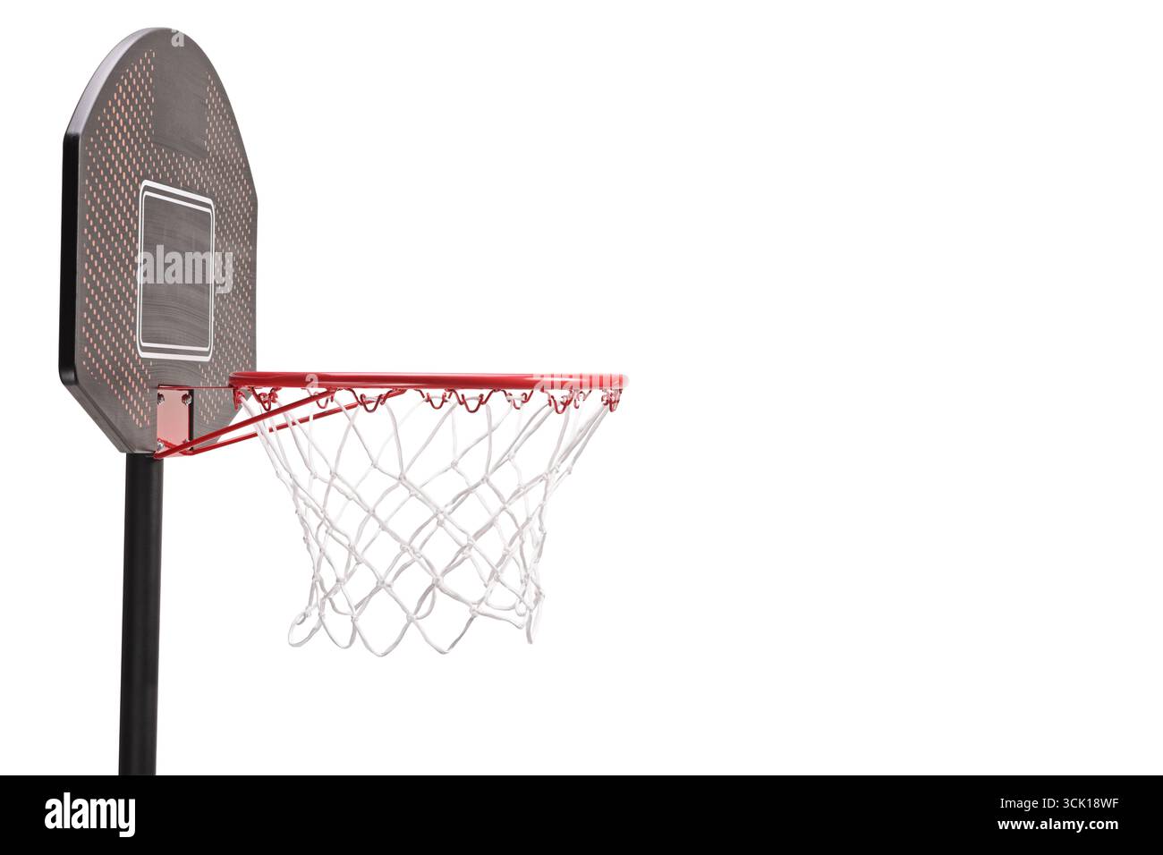 Leeres Basketballnetz isoliert auf weißem Hintergrund Stockfoto