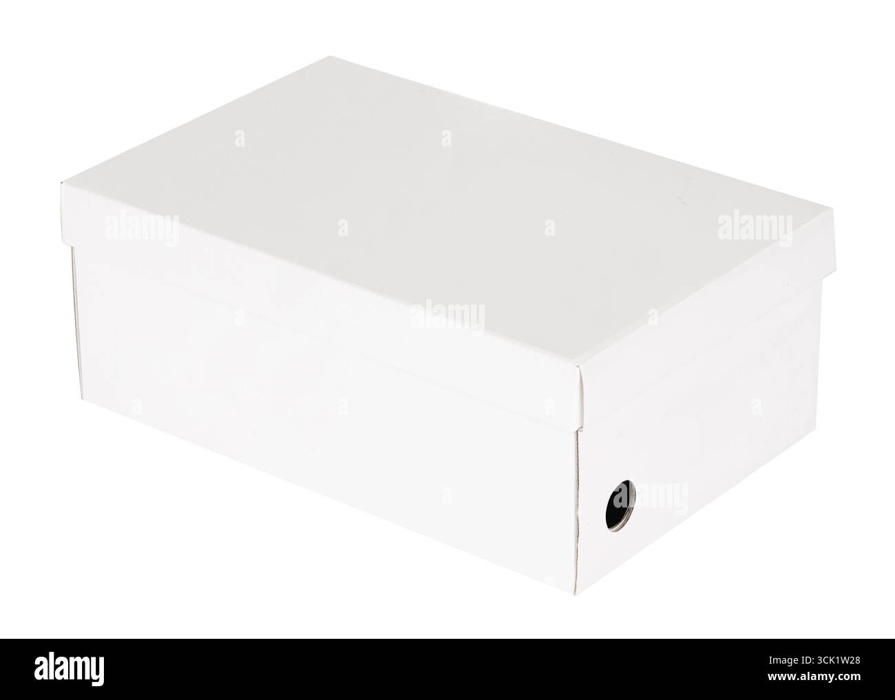 Weißer Schuhkarton aus Pappe mit Deckel Stockfoto