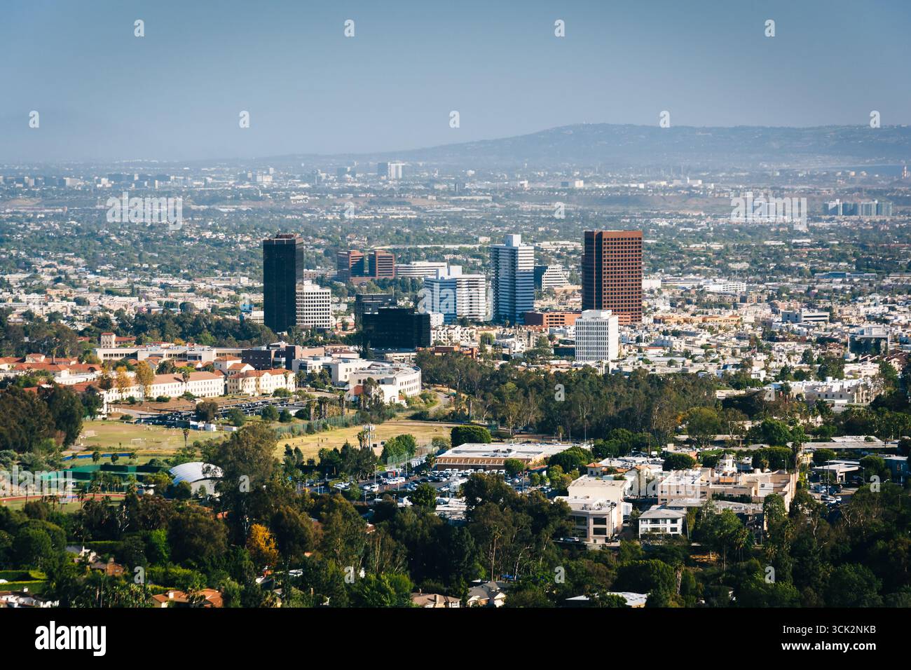 Blick auf Los Angeles vom Getty Center, Los Angeles, Kalifornien. Stockfoto