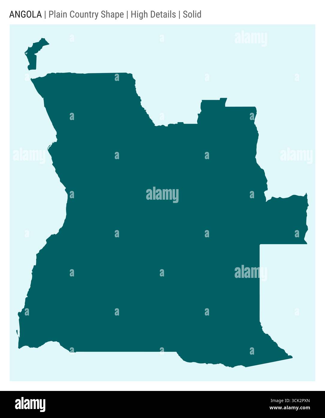 Angola einfache Landkarte. Hohe Details. Solide Ausführung. Gestalt Angolas. Vektorabbildung. Stock Vektor