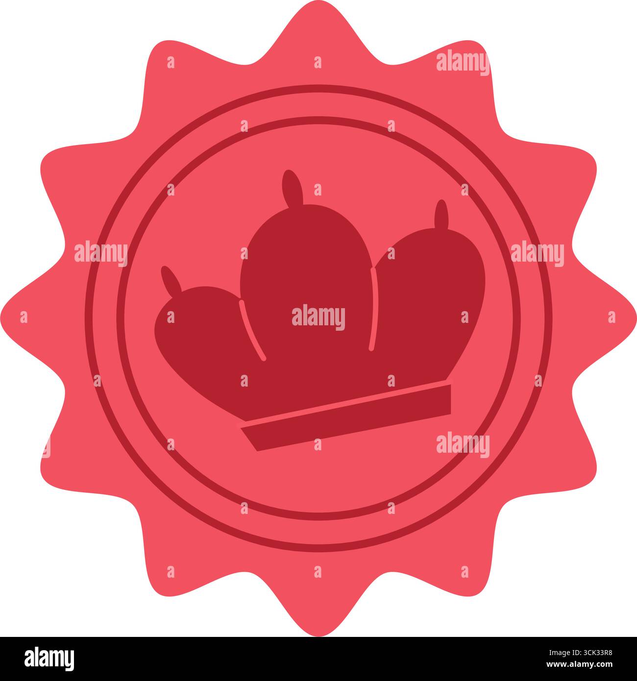 Vintage Wachs Seal Herzsymbol Stock Vektor