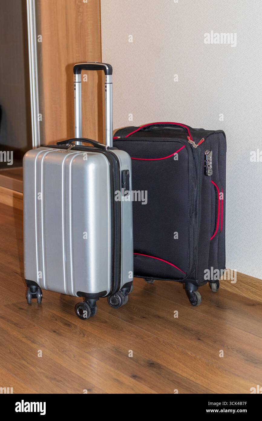 Nahaufnahme der Handgepäckkoffer Stockfoto