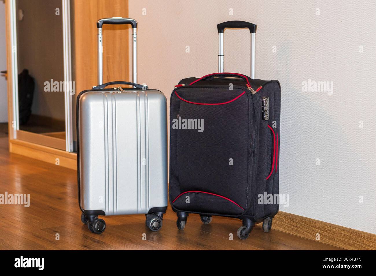 Nahaufnahme der Handgepäckkoffer Stockfoto
