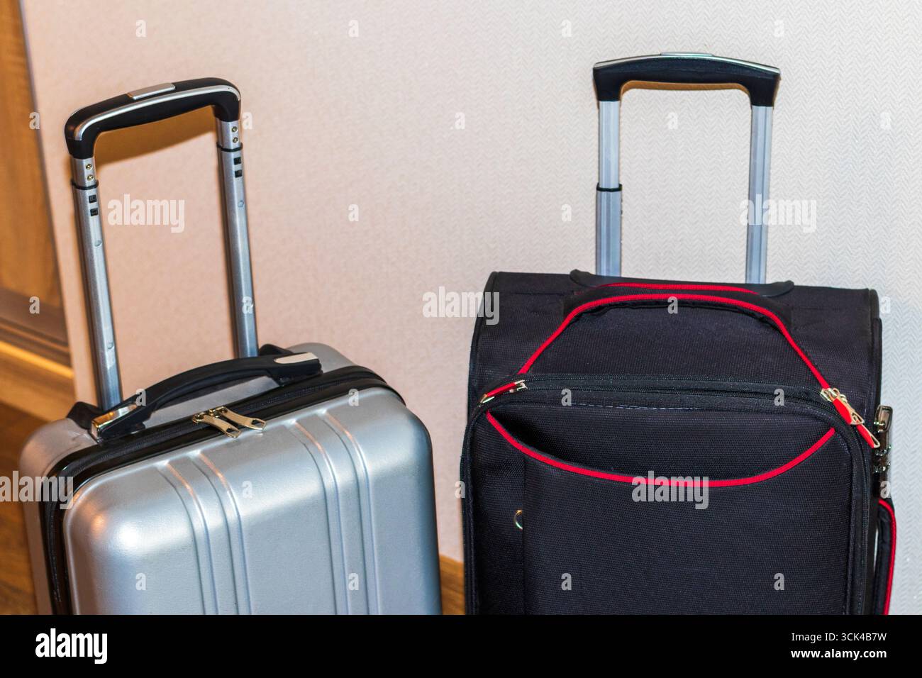 Nahaufnahme der Handgepäckkoffer Stockfoto
