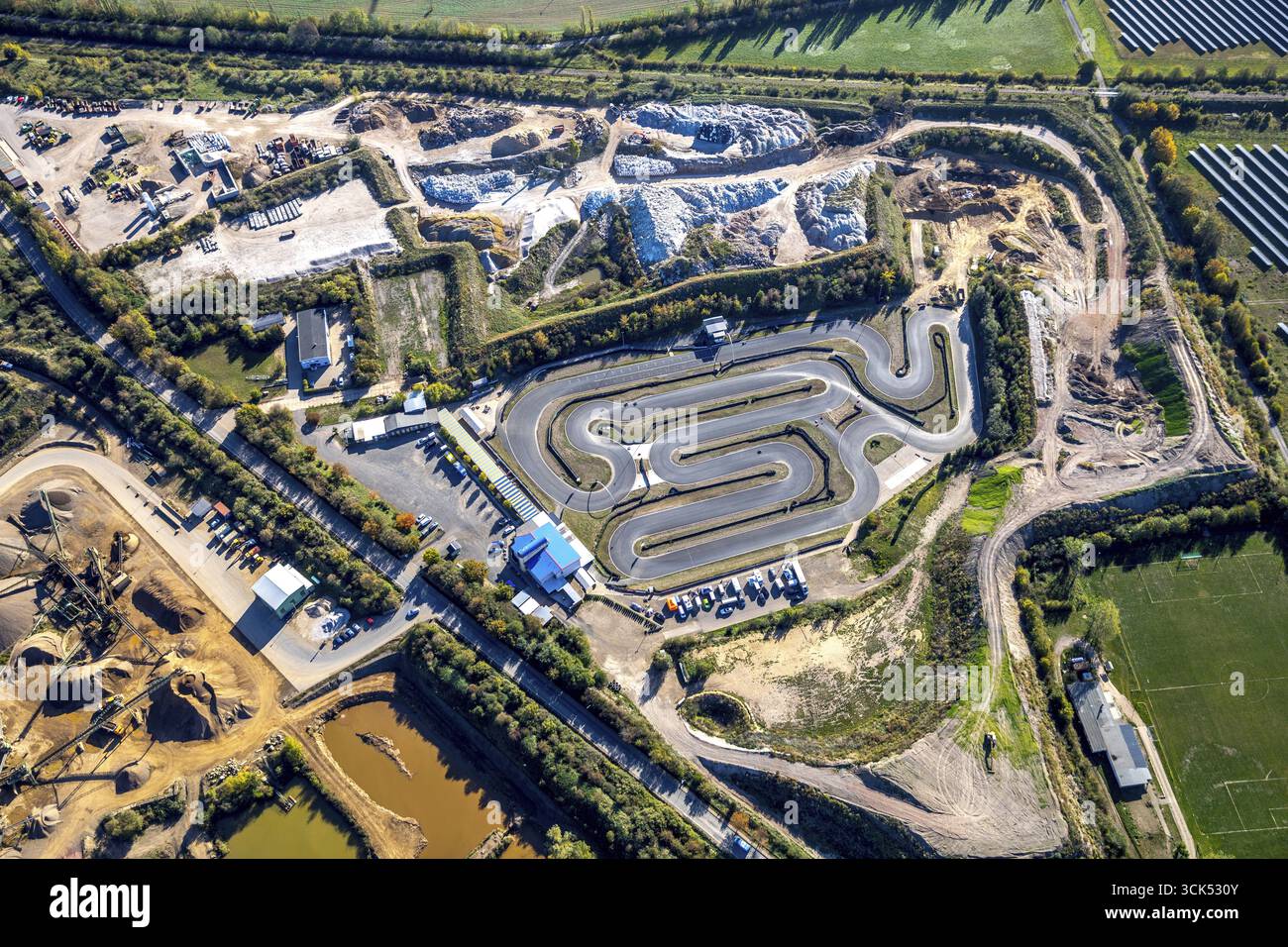 Luftaufnahme, Motorsportanlage Harz-Ring, Froserstraße, Reinstedt, Stadtteil Goslar, Sachsen-Anhalt, Deutschland, Europa, DEU, Vogelperspektive, Antenne p Stockfoto