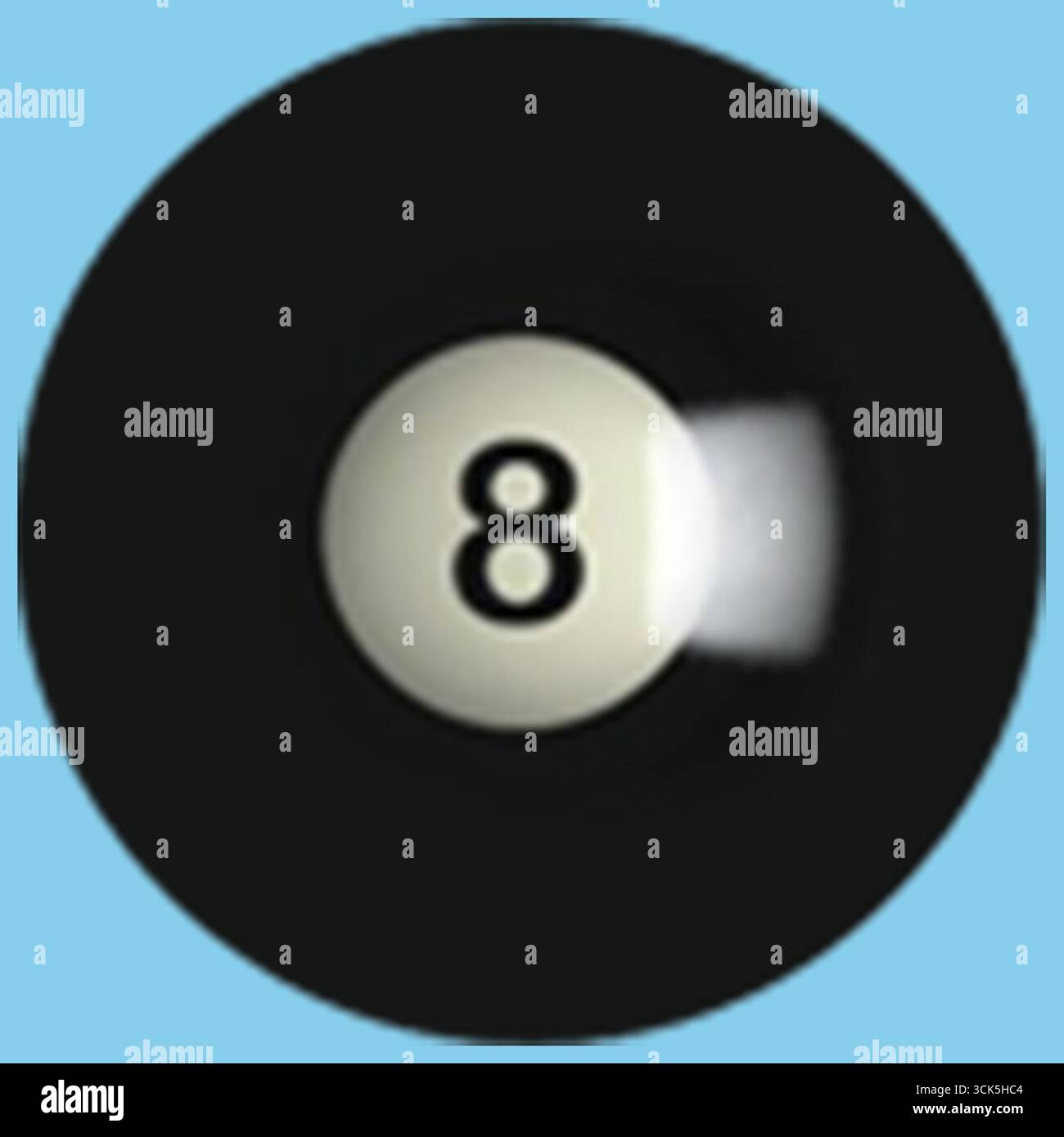 Eine schwarze Billardkugel mit der Zahl 8, die häufig im Billardspiel verwendet wird. Stockfoto